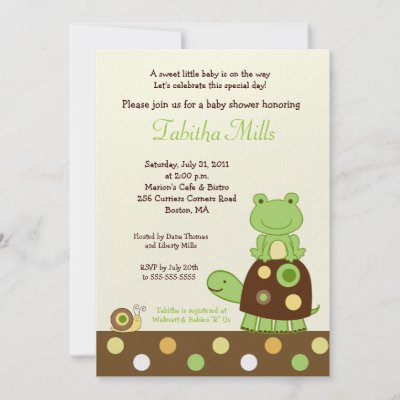 Dinosaur Baby Shower Invitations on Turtle And Frog Baby Shower Invitations