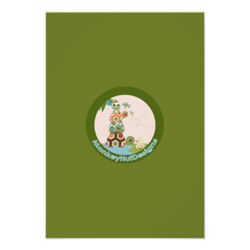 Laguna TURTLE Baby Shower Thank You (FLAT style) Personalized Invites