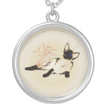 Laid Back Siamese Cat  Necklace