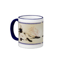 Laid Back Siamese with Leaves Mug