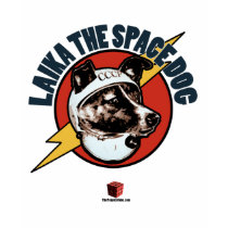 Laika The Space Dog: Ladies Top t-shirts by Red_Square Laika The Space Dog: Ladies Top t-shirts