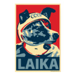 Laika the Space Dog: Obama parody poster
