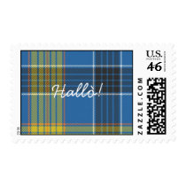 Laing Scottish Tartan Hello! Postage stamps