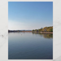 Lake against blue sky flyer design