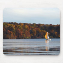 Lake and Sailboat Mousepad mousepads