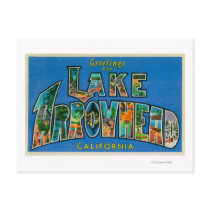 Lake Arrowhead, California - Large Letter Scenes Postcards
