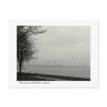 Lake Balaton scenery b&w Post Cards
