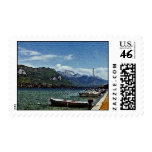 Lake Boats and Mountains in Annecy France Postage Stamps