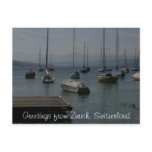 Lake Boats Zurich Postcard
