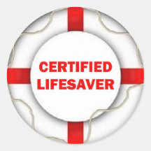 Lake Certified Lifesaver Round Sticker