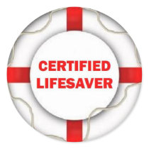 Lake Certified Lifesaver Round Sticker