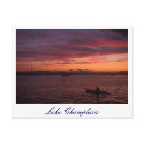Lake Champlain Sunset Paddler Post Card