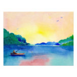 Lake Fishing Retirement in Watercolor Invitation