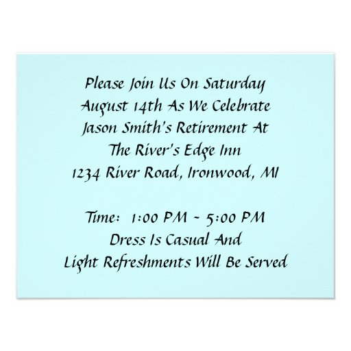 Lake Fishing Retirement in Watercolor Invitation
