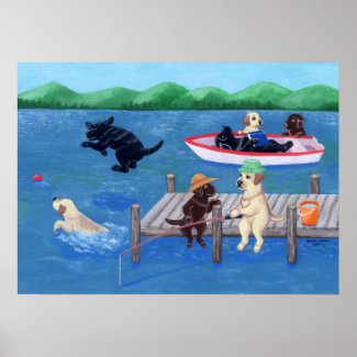 Lake Fun Labradors Posters