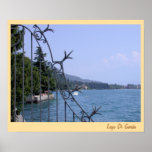 Lake Garda from the boardwalk in Salò posters