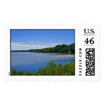 Lake Gaston Virginia Postage Stamp by estjohn Lake Gaston Virginia Postage Stamp