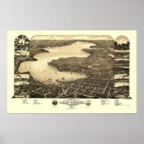 Lake Geneva, WI Panoramic Map - 1882 Poster
