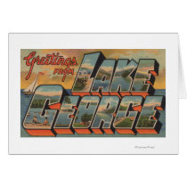 Lake George, New York - Large Letter Scenes Greeting Card