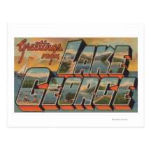 Lake George, New York - Large Letter Scenes Post Card