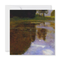 Lake in front of the Castle art by Gustav Klimt Personalized Invitation