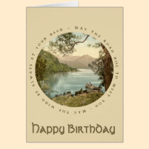 Lake in Kerry Ireland Vintage Happy Birthday Card