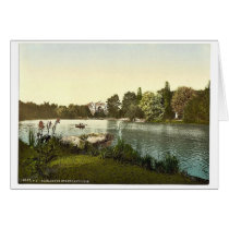 Lake in public garden, Karlsruhe, Baden, Germany m Greeting Card