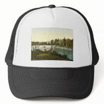 Lake in public garden, Karlsruhe, Baden, Germany m Hat