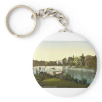 Lake in public garden, Karlsruhe, Baden, Germany m Key Chain