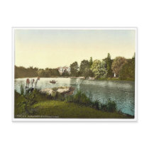 Lake in public garden, Karlsruhe, Baden, Germany m Post Card