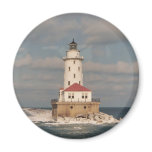 Lake Michigan Lighthouse Round Magnet