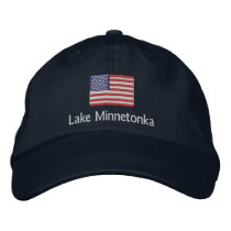 Lake Minnetonka American Flag Hat embroidered hats by superrox Lake Minnetonka American Flag Hat embroidered hats