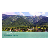Lake mountain view in Swiss business cards
