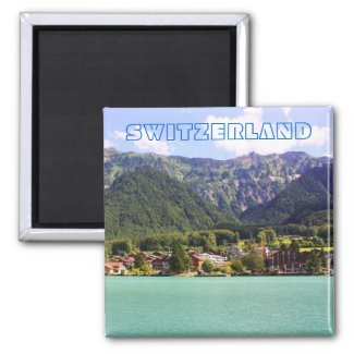 Lake mountain view in Swiss Refrigerator Magnet