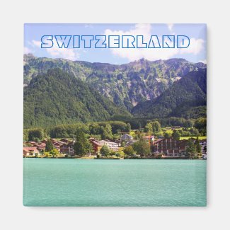 Lake mountain view in Swiss Refrigerator Magnet