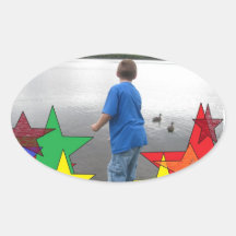 LAKE & MOUNTAIN VIEW OVAL STICKER
