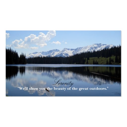 Lake  Mountains Scenic  Beauty Business Cards (back side)