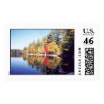 Lake Pennesseewassee Norway, Maine in fall postage