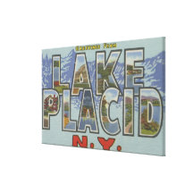 Lake Placid, New York - Large Letter Scenes Canvas Print
