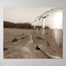 Lake Reflection Mirrored on Tin Can Sepia Photo Print