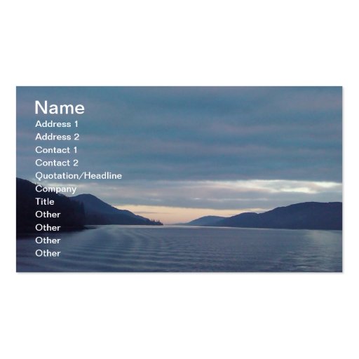 Lake scene business card (front side)