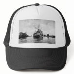 Lake Steamer entering River, Cleveland, Ohio hats