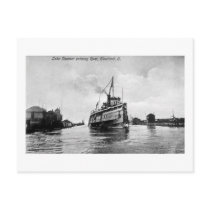 Lake Steamer entering River, Cleveland, Ohio Postcards