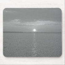 Lake sunset B & W mousepads