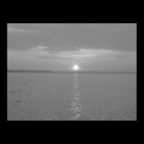Lake sunset B & W posters
