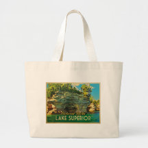 Lake Superior Pictured Rocks Tote Bags