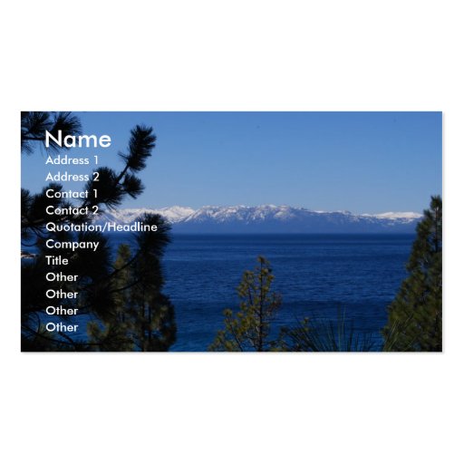 Lake Tahoe California Business Cards (front side)