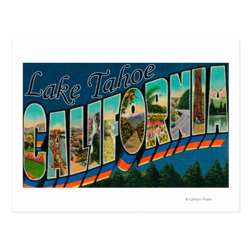 Lake Tahoe, California - Large Letter Scenes 2 Postcard