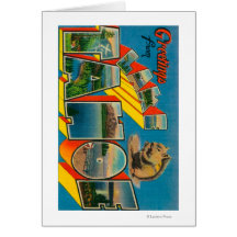 Lake Tahoe, California - Large Letter Scenes Greeting Cards