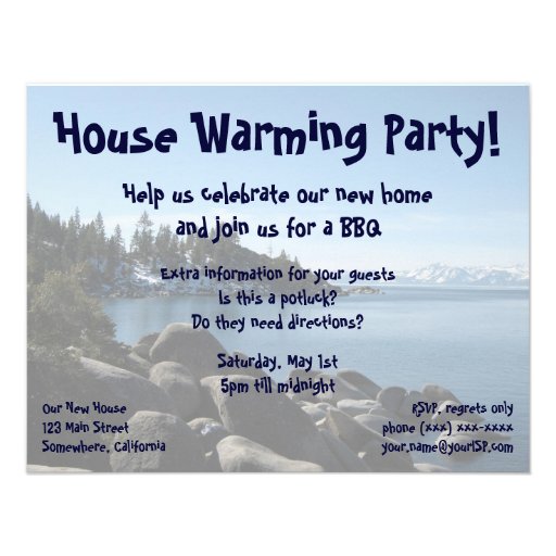 Lake Tahoe House Warming Party! Custom Invites